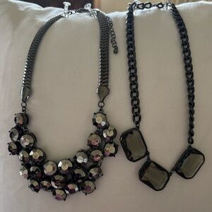 Elegant Black/Gun Metal Statement Necklace Bundle